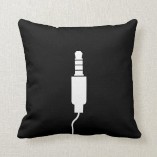 Headphone Jack Pictogram Throw Pillow