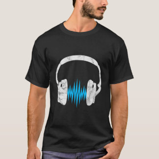 Headphone Music Pulse Frequency Sound Wave Musicia T-Shirt
