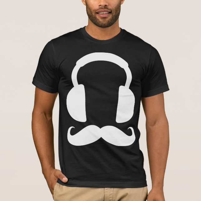 Headphone Mustache T-Shirt (Front)