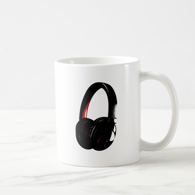 Headphone Pop Art Head Phone Coffee Mug (Right)