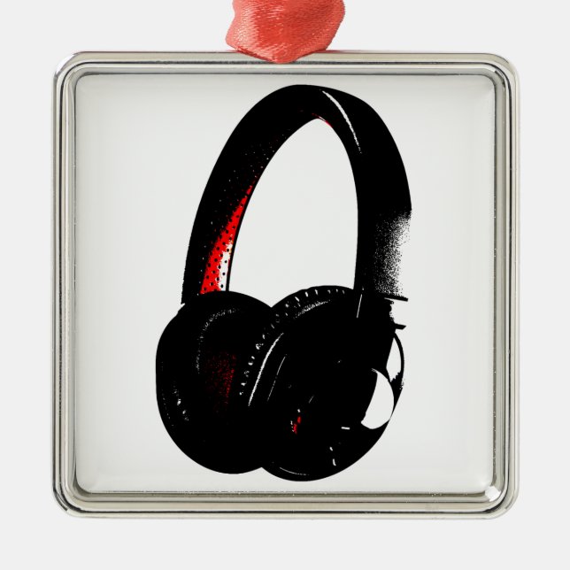 Headphone Pop Art Head Phone Metal Tree Decoration (Front)