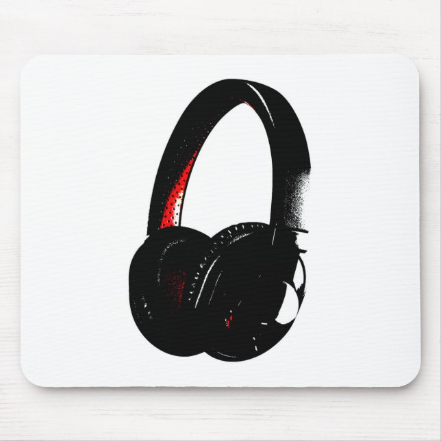Headphone Pop Art Head Phone Mouse Mat (Front)