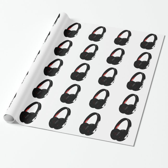 Headphone Pop Art Head Phone Wrapping Paper (Unrolled)
