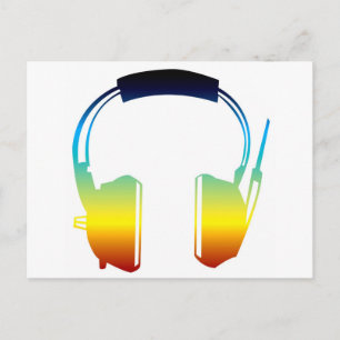 headphone postcard