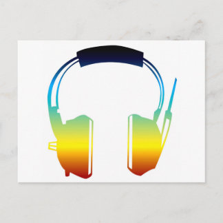 headphone postcard
