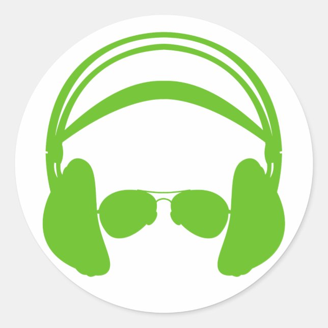 Headphone & Sunglasses Sticker (Front)