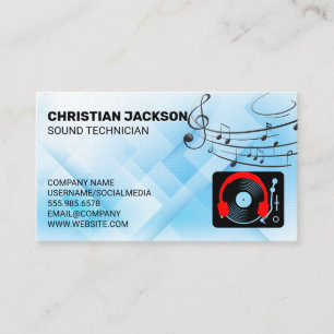 Headphone Turntable   Vinyl Business Card