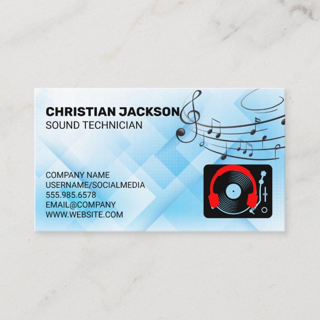 Headphone Turntable | Vinyl Business Card (Front)