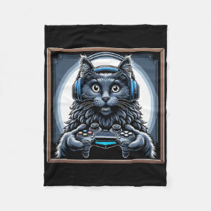Headphone Video Game Nebelung Cat Gaming Fleece Blanket