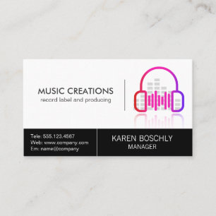Headphones Audio Logo Digital icon Business Card