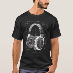 Headphones Blueprint Graph Music  My Passion T-Shirt
