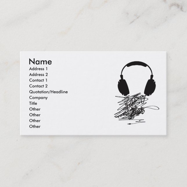 Headphones Business Card (Front)