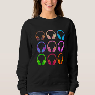 Headphones Collage Disc Jockey & Music Sweatshirt