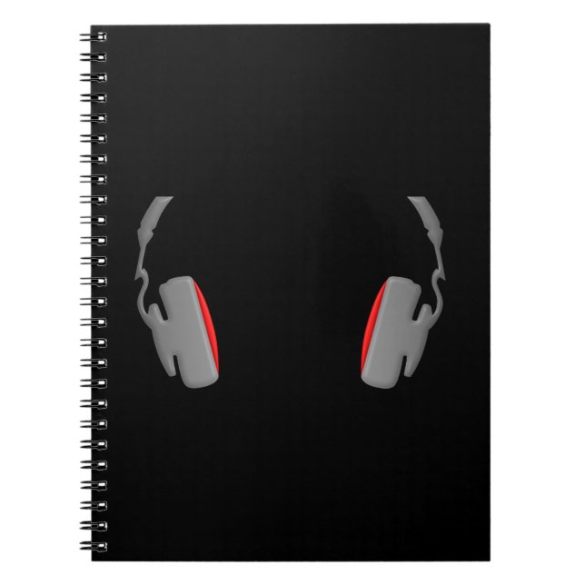 Headphones Cool Simply and Classy Notebook (Front)