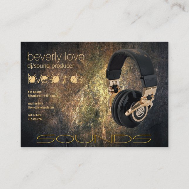 headphones dj business card (Front)