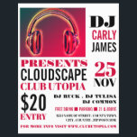 Headphones, DJ, Club Event Advertising Flyer<br><div class="desc">Headphones,  DJ,  Club Event Advertising Flyers By The Business Card Store.</div>