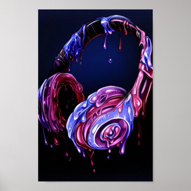 Headphones drip poster (Front)