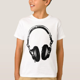 Headphones Graffiti Stencil Style T Shirt