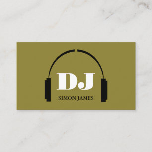 Headphones Logo, Professional DJ Business Card