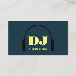 Headphones Logo, Professional DJ Business Card