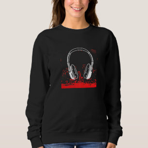 Headphones Music Dj Deejay Pop Bass Techno Rock Po Sweatshirt