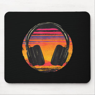 Headphones Music Dj Sunset Relaxed Music Headphone Mouse Mat