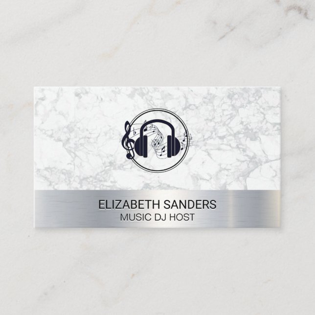 Headphones Music | Podcast Host  Business Card (Front)