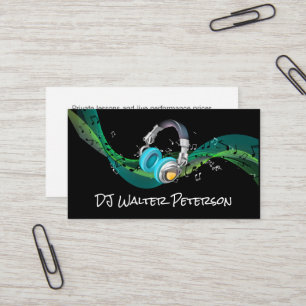 Headphones   Musical Notes Background Business Card