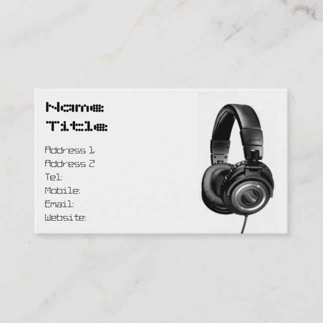 Headphones on White-01 Business Card (Front)