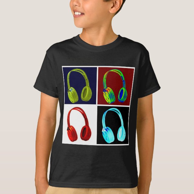 Headphones Pop Art T-Shirt (Front)