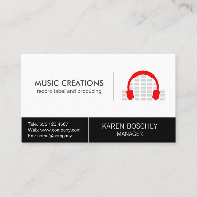Headphones Producer and Creative Business Card (Front)
