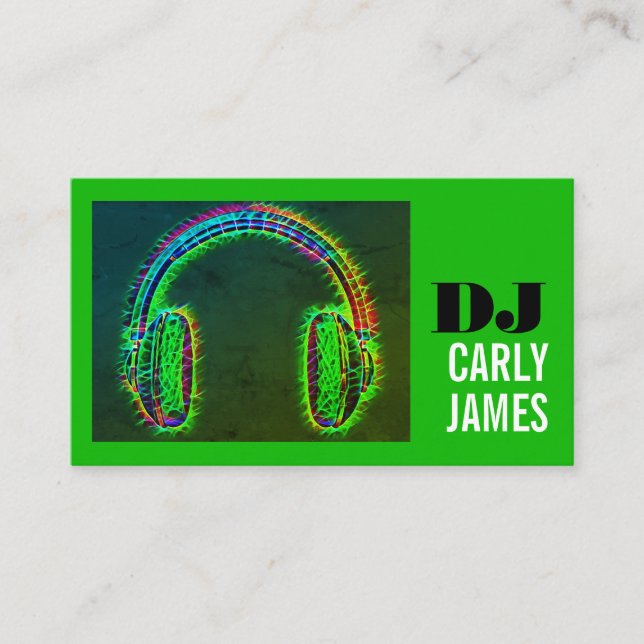 Headphones, Professional DJ Business Card (Front)
