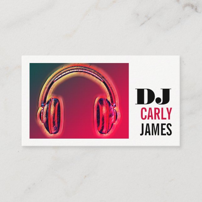 Headphones, Professional DJ Business Card (Front)