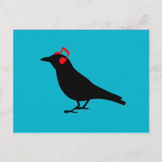 Headphones Raven Postcard