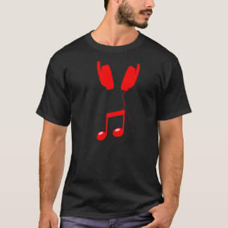 headphones red T-Shirt