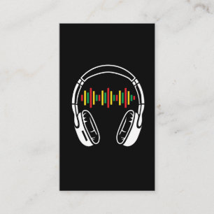 Headphones Reggae Music Lover Rastafari Jamaica Business Card