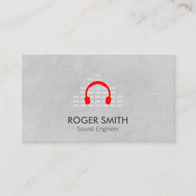 Headphones Sound Engineer Producer Business Card (Front)
