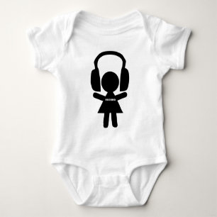 Headphones Techno Music Baby Bodysuit
