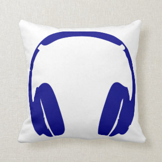 Headphones Throw (Dark Blue) Cushion