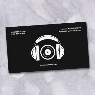 Headphones & Vinyl - DJ Music Business Card
