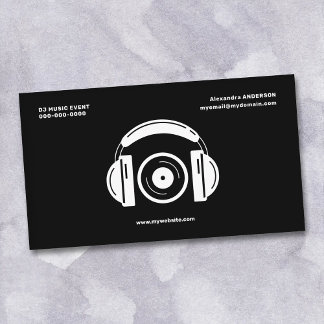Headphones & Vinyl - DJ Music Business Card