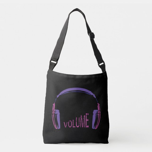 Headphones Volume up Crossbody Bag (Front)