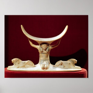 Headrest with Shu, the Egyptian God of the Air Poster