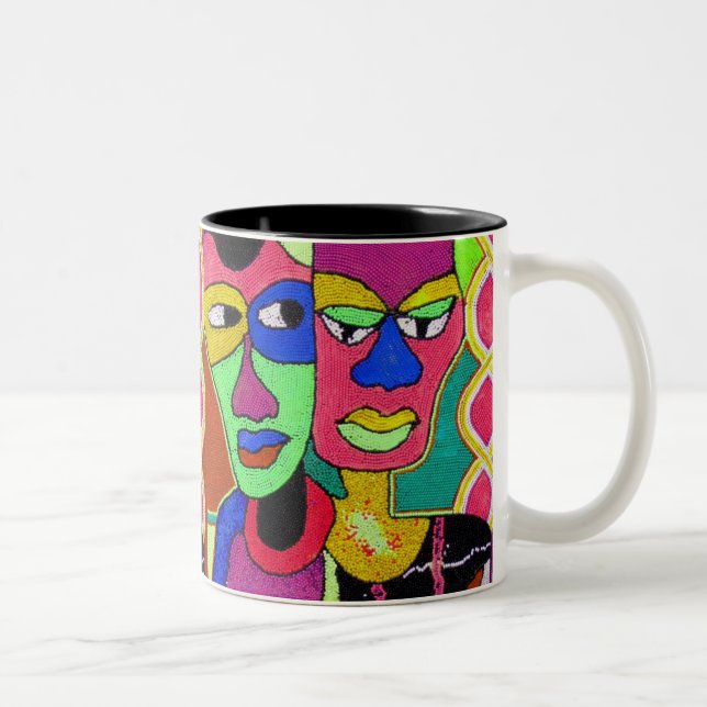 Heads 2, Heads 2 Two-Tone Coffee Mug (Right)