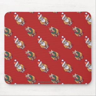 Heads and Tails Ginger Cat Christmas Pattern Mouse Mat