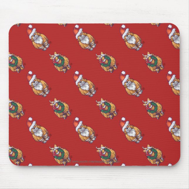 Heads and Tails Ginger Cat Christmas Pattern Mouse Mat (Front)