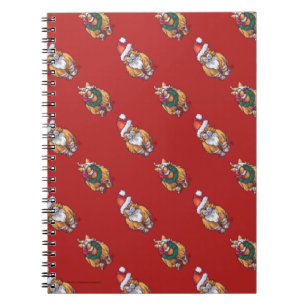Heads and Tails Ginger Cat Christmas Pattern Notebook