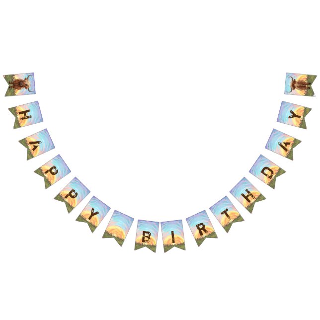 Heads and Tails Highland Cow Birthday Bunting (All)