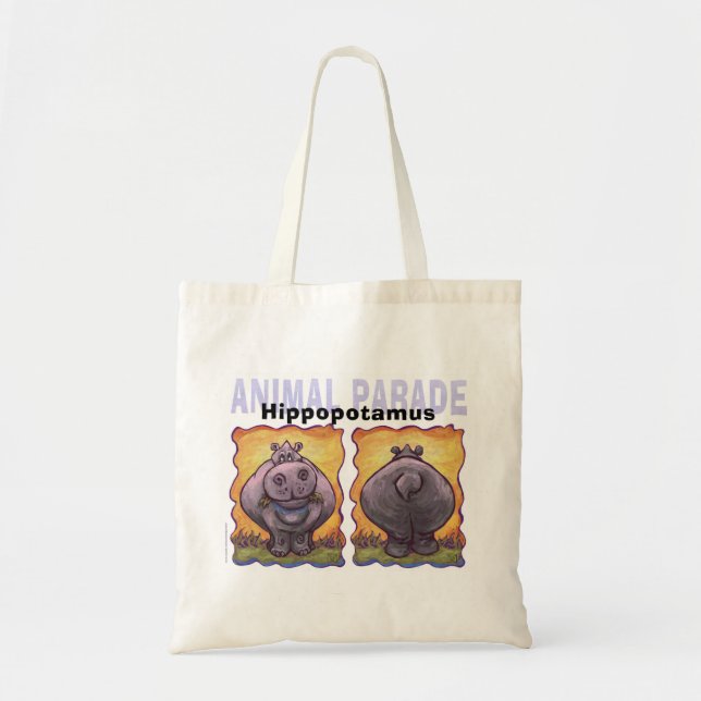 Heads and Tails Hippo Tote Bag (Front)