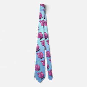 Heads and Tails Pig Pattern Tie